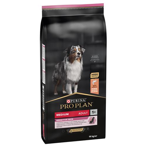 Sparpaket: 2x14kg PURINA PRO PLAN Medium Adult Sensitive Skin Hundefutter trocken