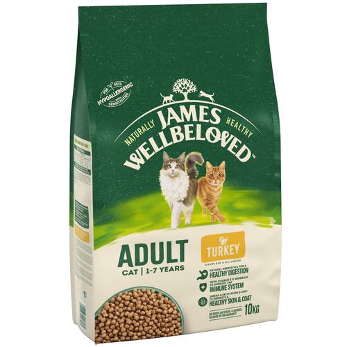 10kg James Wellbeloved Adult Cat Hypoallergenic Truthahn & Reis Katzenfutter trocken