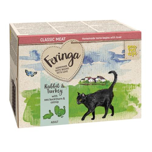 24x100g Kaninchen&Truthahn Classic Meat Menü Schale Feringa Katze