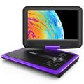 ieGeek 11.5" Portable DVD Player with SD Card/USB Port, 5 Hour Rechargeable Battery, 9.5" Eye-protective Screen, Support AV-IN/OUT, Region Free, Purple