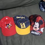 Disney Accessories | Boys 3 Mickey Mouse Hats Medium One Size Disney | Color: Blue/Red | Size: Osb