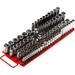 ARES Piece Socket Organizer - 1/4-Inch 3/8-Inch and 1/2-Inch Drive Socket Rails Hold 80 Sockets and Keep Your Tool Box Organized 80-Piece Socket Organizer Red