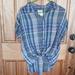 American Eagle Outfitters Tops | American Eagle Button Down Plaid Top | Color: Blue/Pink/Red | Size: L