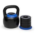 Klarfit Adjustabell Adjustable Kettlebell - Kettle Bell, Ball Dumbbell, Kettlebell Weight Set for Strength/Endurance/Coordination, Kettlebell Adjustable Weight: 8-16kg, Space Saving, Black/Blue