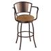 Lark Manor™ Amareona Swivel Bar & Counter Stool Upholstered/Metal in Black/Brown | 45.5 H x 16.5 W x 16.5 D in | Wayfair