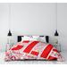 East Urban Home Cleveland Ohio Districts Single Reversible Duvet Cover Microfiber in Red | Twin Duvet Cover | Wayfair