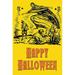 Buyenlarge 'Happy Halloween' Vintage Advertisement in Black/Orange/Yellow | 42 H x 28 W x 1.5 D in | Wayfair 0-587-21574-7C2842