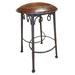 New World Trading Bar & Counter Stool Upholstered/Leather/Metal/Genuine Leather in Brown | 30 H x 17 W x 17 D in | Wayfair SIBS39AB