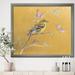 East Urban Home 'Gold Bird on Blossoms III' - Picture Frame Print on Canvas Canvas | 30 H x 30 W x 1 D in | Wayfair