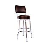 Richardson Seating Retro Home Swivel Bar & Counter Stool Plastic/Acrylic/Leather/Metal/Faux leather in Black | 35.5 H x 16.75 W x 16 D in | Wayfair