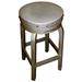 17 Stories Firman Swivel Counter & Bar Stool Wood/Upholstered/Leather/Genuine Leather in Brown/Gray | Bar Stool (30" Seat Height) | Wayfair