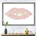 East Urban Home Fashion Glam Lips on Gold II - Picture Frame Print on Canvas Metal in Pink | 30 H x 40 W x 1.5 D in | Wayfair