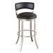 Ivy Bronx Albion Swivel Bar & Counter Stool Upholstered/Metal in Black/Brown | 33.5 H x 16.5 W x 16.5 D in | Wayfair