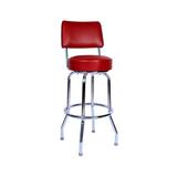 Richardson Seating Retro Home Swivel Bar & Counter Stool Plastic/Acrylic/Leather/Metal/Faux leather in Black | 35.5 H x 16.75 W x 16 D in | Wayfair