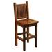 Fireside Lodge Barnwood Bar & Counter Stool Wood/Upholstered/Leather/Genuine Leather in Brown | 42 H x 19 W x 21 D in | Wayfair