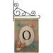 Breeze Decor Butterflies & Initial 2-Sided Burlap 19 x 13 in. Garden Flag in Gray/Black/Brown | 18.5 H x 13 W x 0.1 D in | Wayfair