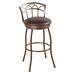 Red Barrel Studio® Huges Swivel Bar & Counter Stool Upholstered/Metal in Gray/Brown | 33.5 H x 16.5 W x 16.5 D in | Wayfair