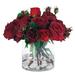 Winward Silks Red Rose Centerpiece in Decorative Vase, Glass | 13 H x 12 W x 12 D in | Wayfair WDP739.RD