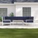 Sol 72 Outdoor™ Mckinnon 7 Piece Sectional Seating Group w/ Cushions Metal in White/Brown | Wayfair 6E284D04C4D74497B33AC02D0C96DE0C