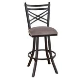 Red Barrel Studio® Howie Swivel Counter, Bar & Extra Tall Stool Upholstered/Metal in Gray/Black | 50.25 H x 18 W x 18 D in | Wayfair