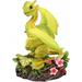 Trinx McLoud Garden Fruits & Berries Thumb Fairy Dragons Fantasy Decor Figurine Resin in Green/Yellow | 5 H x 4.5 W x 3.75 D in | Wayfair