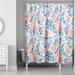 Willa Arlo™ Interiors Daijon Meda Floral Single Shower Curtain Polyester in Gray/Blue/White | 74 H x 71 W in | Wayfair