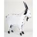 Rosalind Wheeler Large Recycled Metal Goat Statue Metal in Black/White | 34 H x 32 W x 12 D in | Wayfair