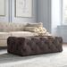 Three Posts™ Huskins 48.43" Wide Tufted Rectangle Ottoman Linen in Gray | 16.54 H x 47 W x 29.72 D in | Wayfair LARK2471 27993114