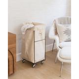 Steele Canvas Basket Small Bag Caddie - Casters Metal/Fabric in Gray | 35.5 H x 18 W x 12 D in | Wayfair BC2SCNATPM2S