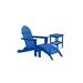 Three Posts™ Hartington Plastic/Resin Folding Adirondack Chair w/ Table & Ottoman Plastic/Resin in Blue | 35 H x 29 W x 36 D in | Wayfair