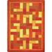 Gray 46 x 0.25 in Area Rug - Joy Carpets Geometric Tufted Brown/Orange/Yellow Area Rug Nylon | 46 W x 0.25 D in | Wayfair 1712B-01