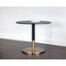 Everly Quinn Deberry Dining Table Marble/Granite/Metal in Black/Yellow | 30 H x 35.5 W x 35.5 D in | Wayfair 89727589419846338545AABD4D9FDD0B