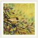 Red Barrel Studio® Nolani Goldfinch Resting by Jennifer Lommers - Painting Print Metal in Green | 32 H x 32 W x 1 D in | Wayfair