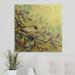 Red Barrel Studio® Nolani Goldfinch Resting by Jennifer Lommers - Painting Print in Green | 16 H x 16 W x 1.5 D in | Wayfair