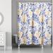 Willa Arlo™ Interiors Daijon Meda Floral Single Shower Curtain Polyester in Blue/White | 74 H x 71 W in | Wayfair 33BECED623BF4B09AC83A512628BC93E