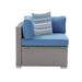 Rosecliff Heights Cosimo Outdoor Furniture Right Corner Patio Chair w/ Cushions Metal in Blue/Gray | 25 H x 32 W x 32 D in | Wayfair