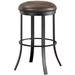 Winston Porter Patricia Swivel Bar & Counter Stool Upholstered/Metal in Gray/Brown | 26 H x 16.5 W x 17.5 D in | Wayfair