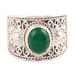 Patterned Green,'Green Onyx Oval Single-Stone Ring from India'