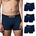 Snocks Boxers Men Multipack (6X) Mens Boxers Underwear Pack of 6 Blue, Size 2XL - Boxer Shorts Cotton Briefs Fitted Trunks