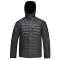 HARD LAND Men's Down Jacket Packable Puffer Jacket Water Resistant Hooded Insulated Lightweight Outdoor Down Jacket Charcoal Grey Size XXXXL