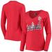 Women's G-III 4Her by Carl Banks Red St. Louis Cardinals Perfect Game Long Sleeve V-Neck T-Shirt