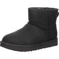 UGG Female Classic Mini Leather Classic Boot, Black, 9 (UK),42(EU)