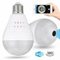 WiFi Bulb Security Camera -Wireless Security Camera Bulb- Fisheye LED Light 360Â° Panoramic for Remote Light Cameras Motion Detection for iPhone/Android/Windows