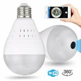 WiFi Bulb Security Camera -Wireless Security Camera Bulb- Fisheye LED Light 360Â° Panoramic for Remote Light Cameras Motion Detection for iPhone/Android/Windows