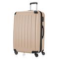 HAUPTSTADTKOFFER - SPREE - Großer Hartschalen-Koffer Trolley Rollkoffer Reisekoffer, 4 Doppel-Rollen, 75 cm, 119 L, Champagner