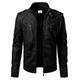 VearFit Premadure Black Faux Leather Biker Jacket for Men Regular Big & Tall