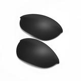 Walleva Black Mr. Shield Polarized Replacement Lenses for Oakley Half Jacket Sunglasses
