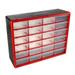 24 Drawer Storage Cabinet- Compartment Plastic Organizer- Desktop or Wall Mount Container for Hardware Parts Crafts Beads & Tools by Stalwart