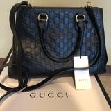 Gucci Bags | A Gucci Leather Handbag | Color: Black | Size: 15”W X 10”H X 7”D