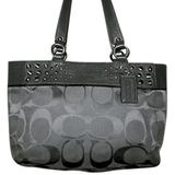 Coach Bags | Authentic Coach Studded Cc Logo Monogram Bag Purse | Color: Gray/Silver | Size: Medium